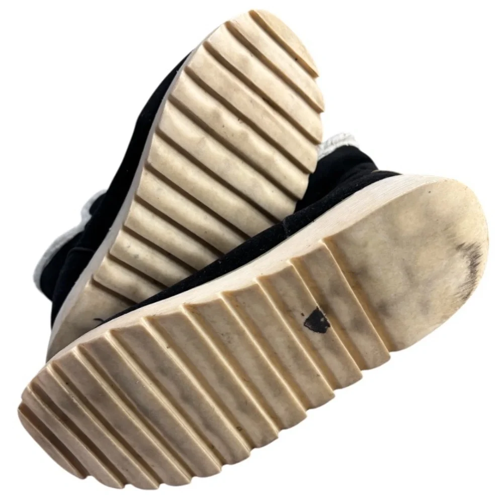 AVSTCFS Sport Women’s Black Suede Ankle Pull On Boots with Cream Fur Lining